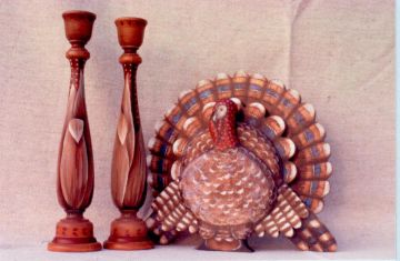 Thanksgiving Turkey & Indian Corn Candlesticks - Nancy Lee Lenski